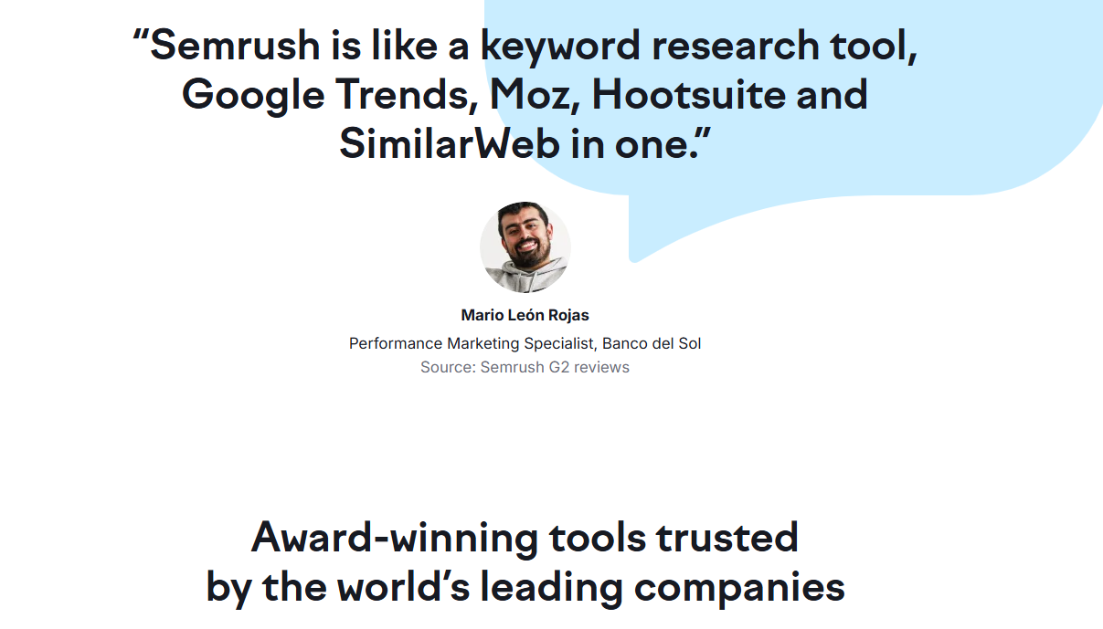 SEMrush advertising research tool